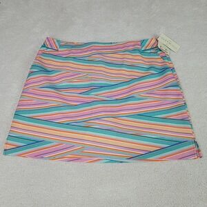EP Pro NEW Women's 20 Aqua Crush Multi Stripe Print Pro Stretch Golf Skirt Skort